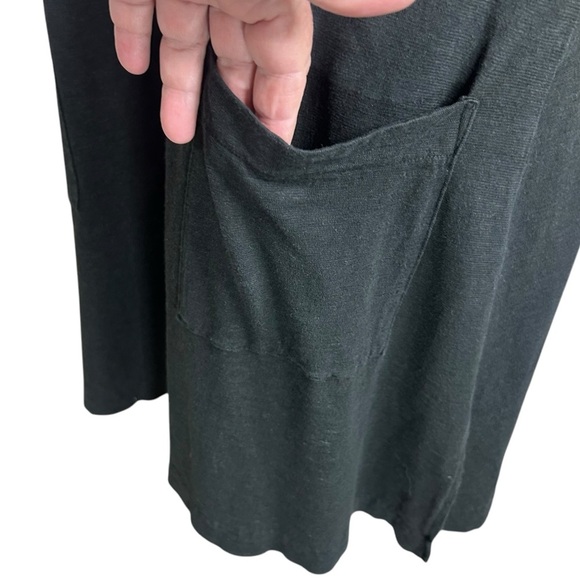 Eileen Fisher XS Cowl Neck Dress Hemp Slub Organic Cotton Lightweight Pockets - Picture 6 of 10